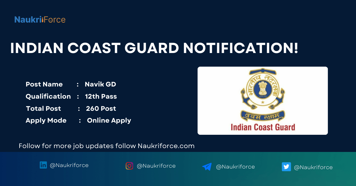 Coast Guard Navik GD Online Form 2024