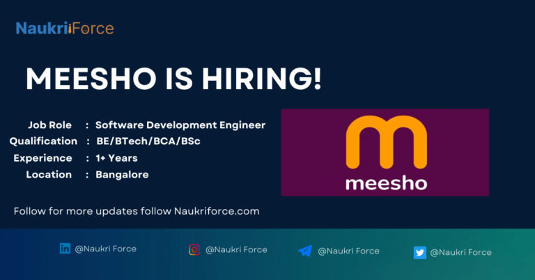 Meesho hiring for Software Engineer 2024