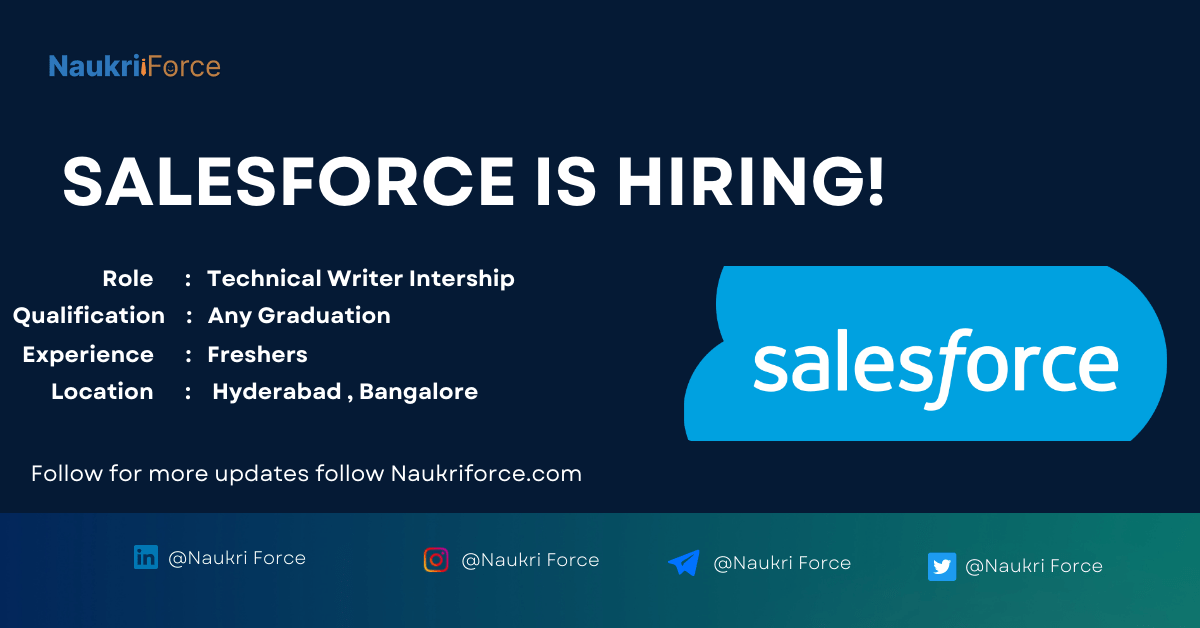 Salesforce Technical Writer internship 2024